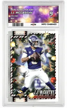 2026 TOPPS HOLIDAY HOLIDAY #66 J.J. MCCARTHY MPE 9 MINT — graded card up for auction