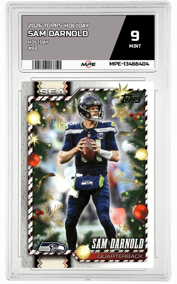 2026 TOPPS HOLIDAY HOLIDAY #88 SAM DARNOLD MPE 9 MINT — graded card auctioned from the MPE vault