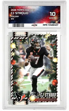 2026 TOPPS HOLIDAY HOLIDAY #41 CJ STROUD MPE 10 GEM/MT — graded card up for auction