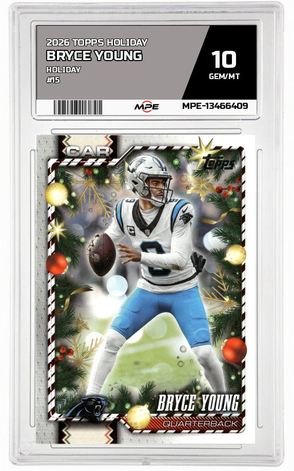 2026 TOPPS HOLIDAY HOLIDAY #15 BRYCE YOUNG MPE 10 GEM/MT — graded card auctioned from the MPE vault
