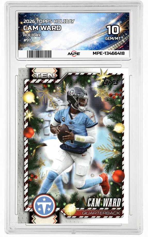 2026 TOPPS HOLIDAY HOLIDAY #97 CAM WARD MPE 10 GEM/MT — graded card auctioned from the MPE vault