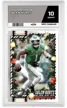 2026 TOPPS HOLIDAY HOLIDAY #83 JALEN HURTS MPE 10 GEM/MT — graded card up for auction