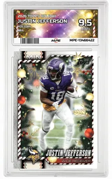 2026 TOPPS HOLIDAY HOLIDAY #64 JUSTIN JEFFERSON MPE 9.5 MINT+ — graded card up for auction