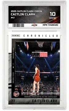 2025 CAITLIN CLARK CHRON #42 CAITLIN CLARK MPE 10 GEM/MT — graded card up for auction
