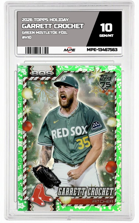 2026 TOPPS HOLIDAY GREEN MISTLETOE FOIL #H10 GARRETT CROCHET MPE 10 GEM/MT — graded card auctioned from the MPE vault