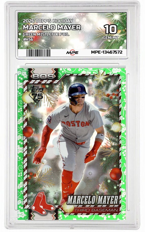 2026 TOPPS HOLIDAY GREEN MISTLETOE FOIL #H56 MARCELO MAYER MPE 10 GEM/MT — graded card auctioned from the MPE vault