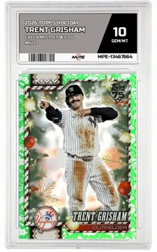 2026 TOPPS HOLIDAY GREEN MISTLETOE FOIL #H22 TRENT GRISHAM MPE 10 GEM/MT — graded card up for auction