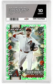 2026 TOPPS HOLIDAY GREEN MISTLETOE FOIL #H175 CORBIN BURNES MPE 10 GEM/MT — graded card up for auction