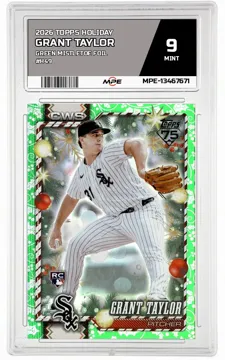 2026 TOPPS HOLIDAY GREEN MISTLETOE FOIL #H49 GRANT TAYLOR MPE 9 MINT — graded card up for auction