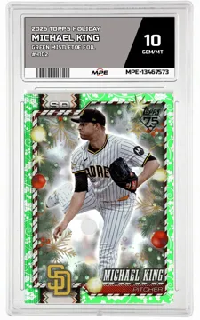 2026 TOPPS HOLIDAY GREEN MISTLETOE FOIL #H102 MICHAEL KING MPE 10 GEM/MT — graded card up for auction