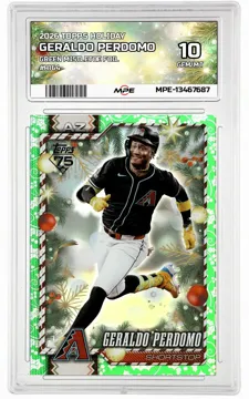 2026 TOPPS HOLIDAY GREEN MISTLETOE FOIL #H164 GERALDO PERDOMO MPE 10 GEM/MT — graded card up for auction