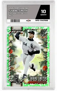 2026 TOPPS HOLIDAY GREEN MISTLETOE FOIL #H69 SHANE SMITH MPE 10 GEM/MT — graded card up for auction