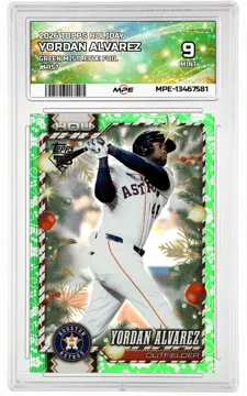 2026 TOPPS HOLIDAY GREEN MISTLETOE FOIL #H157 YORDAN ALVAREZ MPE 9 MINT — graded card up for auction