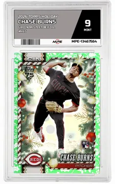 2026 TOPPS HOLIDAY GREEN MISTLETOE FOIL #H65 CHASE BURNS MPE 9 MINT — graded card up for auction