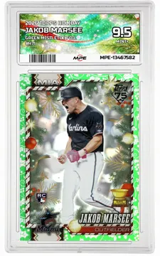2026 TOPPS HOLIDAY GREEN MISTLETOE FOIL #H71 JAKOB MARSEE MPE 9.5 MINT+ — graded card up for auction