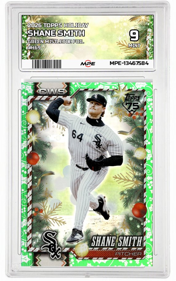 2026 TOPPS HOLIDAY GREEN MISTLETOE FOIL #H69 SHANE SMITH MPE 9 MINT — graded card auctioned from the MPE vault