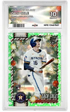2026 TOPPS HOLIDAY GREEN MISTLETOE FOIL #H83 ZACH COLE MPE 10 GEM/MT — graded card up for auction