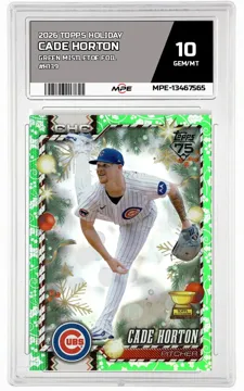 2026 TOPPS HOLIDAY GREEN MISTLETOE FOIL #H139 CADE HORTON MPE 10 GEM/MT — graded card up for auction