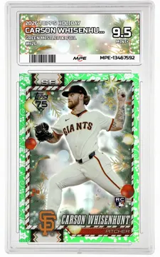 2026 TOPPS HOLIDAY GREEN MISTLETOE FOIL #H26 CARSON WHISENHUNT MPE 9.5 MINT+ — graded card up for auction