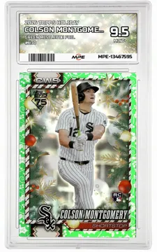 2026 TOPPS HOLIDAY GREEN MISTLETOE FOIL #H30 COLSON MONTGOMERY MPE 9.5 MINT+ — graded card up for auction