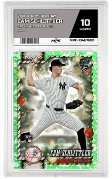2026 TOPPS HOLIDAY GREEN MISTLETOE FOIL #H77 CAM SCHLITTLER MPE 10 GEM/MT — graded card up for auction