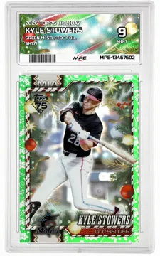2026 TOPPS HOLIDAY GREEN MISTLETOE FOIL #H171 KYLE STOWERS MPE 9 MINT — graded card up for auction