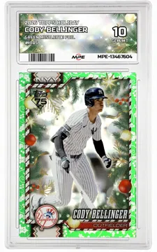 2026 TOPPS HOLIDAY GREEN MISTLETOE FOIL #H185 CODY BELLINGER MPE 10 GEM/MT — graded card up for auction