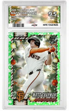 2026 TOPPS HOLIDAY GREEN MISTLETOE FOIL #H192 MATT CHAPMAN MPE 9.5 MINT+ — graded card up for auction