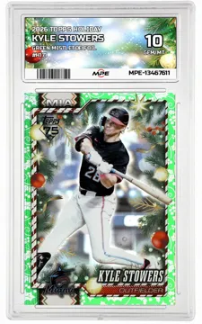 2026 TOPPS HOLIDAY GREEN MISTLETOE FOIL #H171 KYLE STOWERS MPE 10 GEM/MT — graded card up for auction
