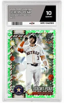 2026 TOPPS HOLIDAY GREEN MISTLETOE FOIL #H141 JEREMY PEÑA MPE 10 GEM/MT — graded card up for auction