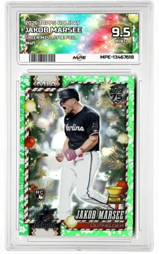 2026 TOPPS HOLIDAY GREEN MISTLETOE FOIL #H71 JAKOB MARSEE MPE 9.5 MINT+ — graded card up for auction