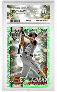 2026 TOPPS HOLIDAY GREEN MISTLETOE FOIL #H63 LUIS ARRAEZ MPE 10 GEM/MT — graded card up for auction