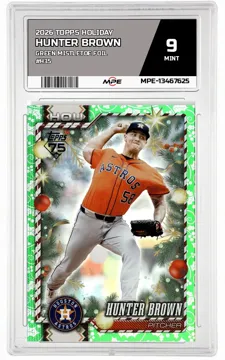 2026 TOPPS HOLIDAY GREEN MISTLETOE FOIL #H35 HUNTER BROWN MPE 9 MINT — graded card up for auction