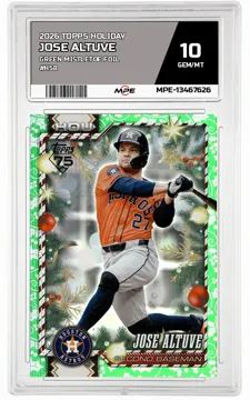 2026 TOPPS HOLIDAY GREEN MISTLETOE FOIL #H58 JOSE ALTUVE MPE 10 GEM/MT — graded card up for auction