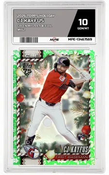 2026 TOPPS HOLIDAY GREEN MISTLETOE FOIL #H62 CJ KAYFUS MPE 10 GEM/MT — graded card up for auction