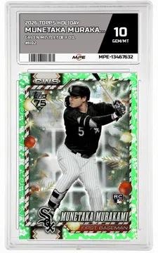 2026 TOPPS HOLIDAY GREEN MISTLETOE FOIL #H82 MUNETAKA MURAKAMI MPE 10 GEM/MT — graded card up for auction
