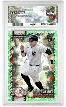 2026 TOPPS HOLIDAY GREEN MISTLETOE FOIL #H159 BEN RICE MPE 9.5 MINT+ — graded card up for auction