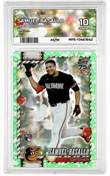 2026 TOPPS HOLIDAY GREEN MISTLETOE FOIL #80 SAMUEL BASALLO MPE 10 GEM/MT — graded card up for auction