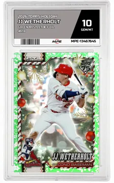 2026 TOPPS HOLIDAY GREEN MISTLETOE FOIL #H18 JJ WETHERHOLT MPE 10 GEM/MT — graded card up for auction