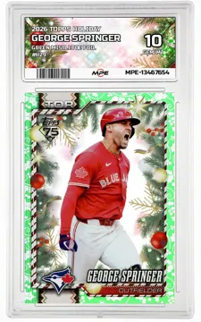 2026 TOPPS HOLIDAY GREEN MISTLETOE FOIL #H29 GEORGE SPRINGER MPE 10 GEM/MT — graded card up for auction