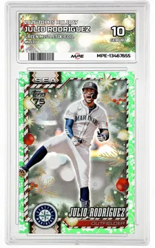 2026 TOPPS HOLIDAY GREEN MISTLETOE FOIL #H177 JULIO RODRÍGUEZ MPE 10 GEM/MT — graded card up for auction