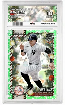 2026 TOPPS HOLIDAY GREEN MISTLETOE FOIL #H159 BEN RICE MPE 10 GEM/MT — graded card up for auction