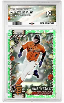 2026 TOPPS HOLIDAY GREEN MISTLETOE FOIL #H172 WILLY ADAMES MPE 10 GEM/MT — graded card up for auction