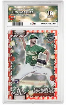 2026 TOPPS HOLIDAY RED SANTA BAG FOIL #H190 LUIS MORALES MPE 10 GEM/MT — graded card up for auction
