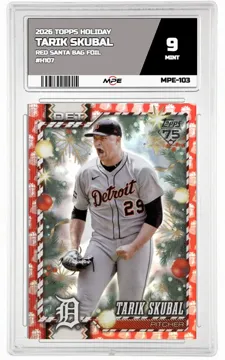 2026 TOPPS HOLIDAY RED SANTA BAG FOIL #H107 TARIK SKUBAL MPE 9 MINT — graded card up for auction