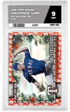 2026 TOPPS HOLIDAY RED SANTA BAG FOIL #H23 MACKENZIE GORE MPE 9 MINT — graded card up for auction