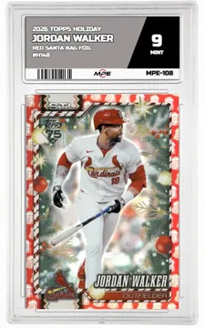 2026 TOPPS HOLIDAY RED SANTA BAG FOIL #H148 JORDAN WALKER MPE 9 MINT — graded card up for auction