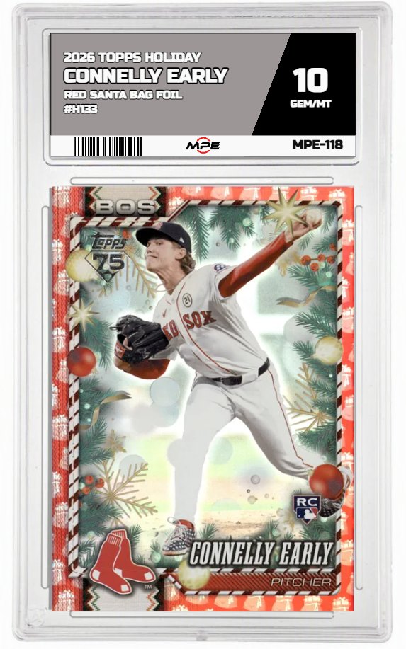 2026 TOPPS HOLIDAY RED SANTA BAG FOIL #H133 CONNELLY EARLY MPE 10 GEM/MT — graded card auctioned from the MPE vault