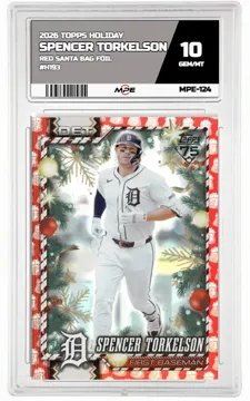 2026 TOPPS HOLIDAY RED SANTA BAG FOIL #H193 SPENCER TORKELSON MPE 10 GEM/MT — graded card up for auction