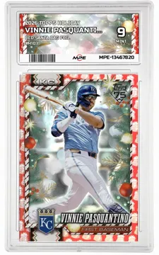 2026 TOPPS HOLIDAY RED SANTA BAG FOIL #H103 VINNIE PASQUANTINO MPE 9 MINT — graded card up for auction